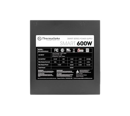 Thermaltake SMART 600W Power Supply - 80 Plus Certified - Image 4