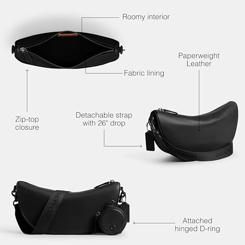 Coach Men's Hall Soft Sling Bag - Versatile Black Accessory - Image 3