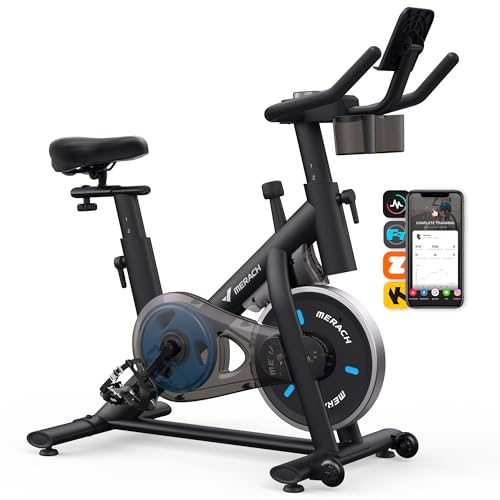 MERACH Exercise Bike with Exclusive App and Low Noise Design