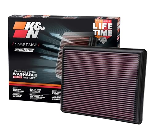 K&N High-Flow Lifetime Engine Air Filter for Chevy/GMC (1999-2019 Models)