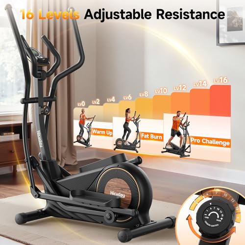 Niceday Elliptical Exercise Machine - Home Fitness with 16 Resistance Levels - Image 5