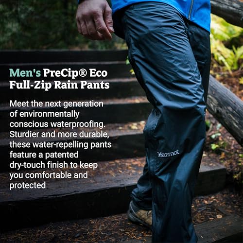 MARMOT Men's PreCip Eco Full Zip Pant - Black, Medium - Image 4